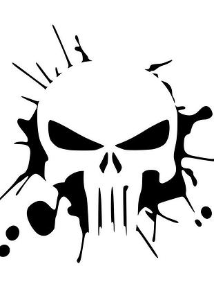 Наклейка череп (punisher) черный, 45х45 см
