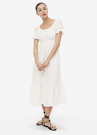 Сукня біла з мереживом h&m