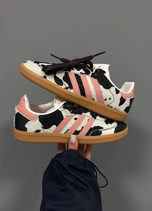 Кроссовки adidas samba cow print / white
