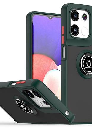 Чохол fiji colorframe для motorola g15 / g15 power матовий бампер з кільцем підставкою green