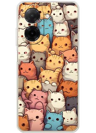 Чохол силіконовий з картинкою на xiaomi poco c71 (котики)