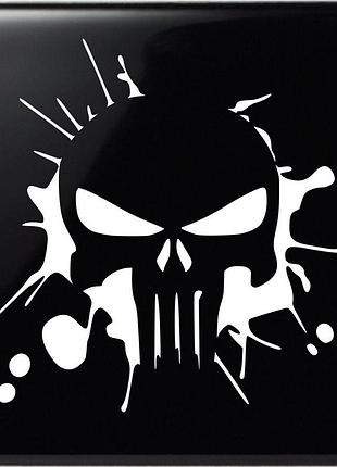 Наклейка череп (punisher) белый, 35х35 см