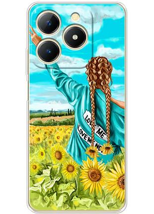 Чехол силиконовый с картинкой на realme note 70 (патриотический, девушка украинка)