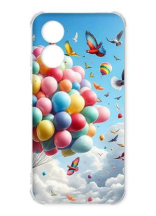 Чехол с утолщёнными углами на oppo a17 воздушные шарики (принт 365)