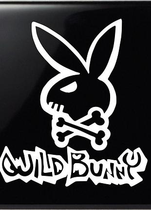 Наклейка череп wild bunny белый, 25х25 см