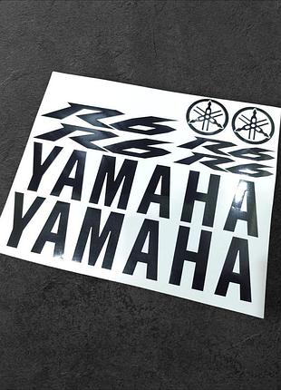Черные глянцевые наклейки на мотоцикл бак пластик yamaha r6 ямаха 6 р