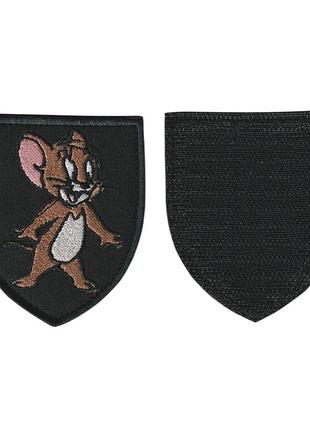 Шеврон всу, военный / армейский, джери, на черном, на липучке. 8 см * 7 см