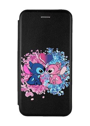 Чохол-книжка чорний з малюнком на samsung galaxy a17 5g стіч і ангел (принт 391)