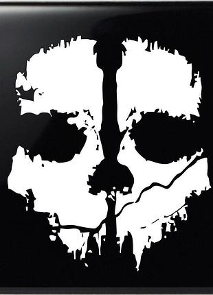 Наклейка череп призрак (ghost) белый, 35х32 см