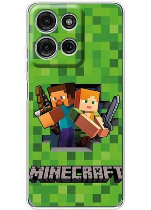Чохол силіконовий з картинкою на motorola g56 (майнкрафт, minecraft)