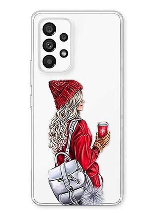 Прозрачный чехол на samsung galaxy a23 4g девушка с рюкзаком (принт 9)