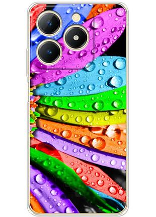 Чехол силиконовый с картинкой на realme note 70 (цветные листья)