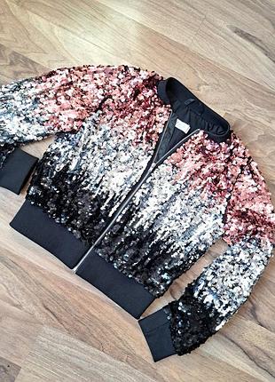 Блестящий бомбер h&amp;m