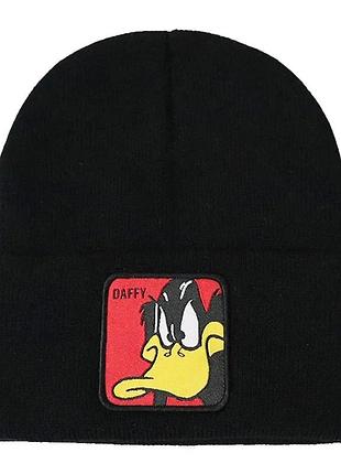 Мужская / женская / унисекс зимняя шапка looney tunes daffy duck (даффі дак)