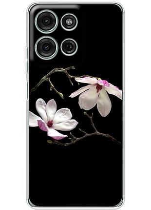 Чохол силіконовий з картинкою на motorola g56 (квітка, манголія)