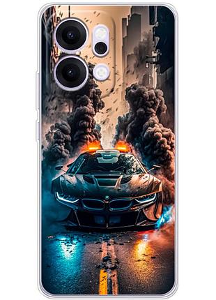 Чохол силіконовий з картинкою на oppo reno 14 (машина bmw i8)