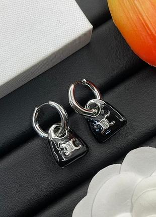 Сережки "black emblem" селін люкс якість