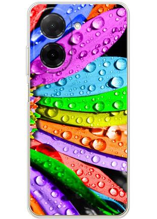 Чехол силиконовый с картинкой на xiaomi poco c71 (цветные листья)