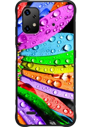 Чехол силиконовый с картинкой на umidigi bison x20 (цветные листья)