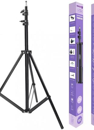 Штатив 210 см veron ct2100 посилений 1000g. з кріпленням 1/4 для led лампи, камери, фотоапарата, gopro