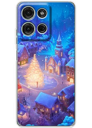 Чехол силиконовый с картинкой на motorola g56 (новогодний)