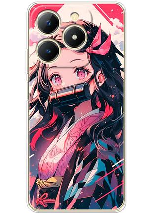 Чехол силиконовый с картинкой на realme note 70 (аниме, anime)