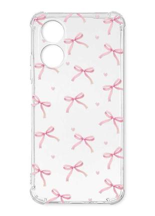 Чехол с утолщёнными углами на oppo a17 бантики (принт 404)