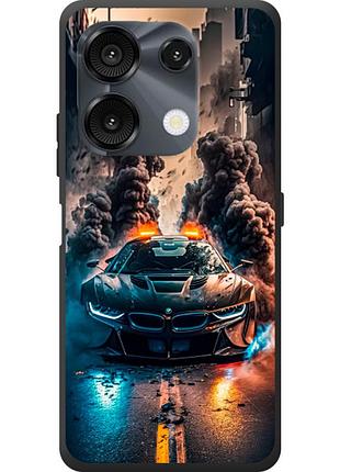 Чехол силиконовый с картинкой на umidigi g9 (машина bmw i8)