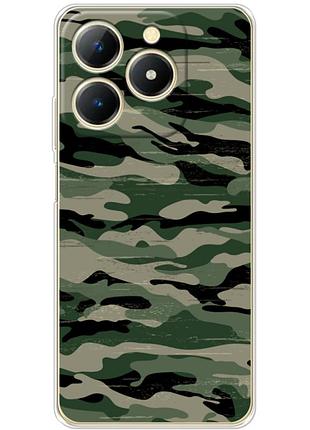 Чехол силиконовый с картинкой на realme note 70 (патриотический, камуфляж)