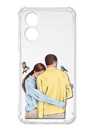 Чехол с утолщёнными углами на oppo a17 украинская пара (принт 14)