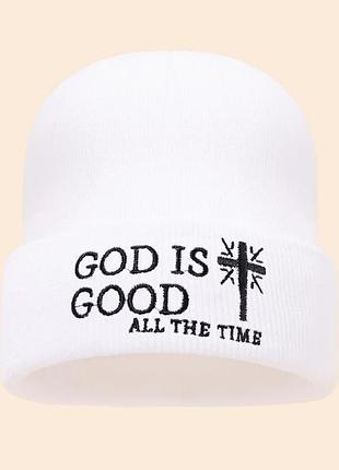Чоловіча / жіноча / унісекс зимова шапка god bless you