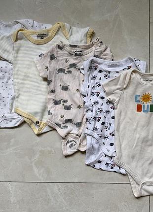Боді з коротким рукавом футболка для хлопчика дівчинки 62 р бежевий
