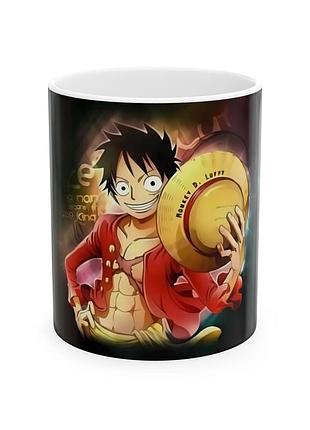 Чашка з принтом one piece - луффі 330 мл