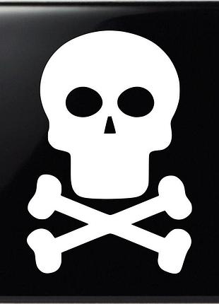Наклейка череп белый, 55х46 см