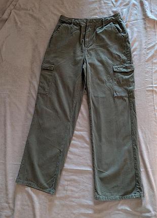 Оливковые женские брюки-карго denim co (размер 12/40), 100% хлопок