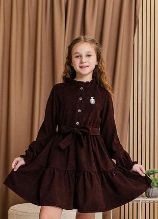 Плаття для дівчинки "шанель" 140, коричневый