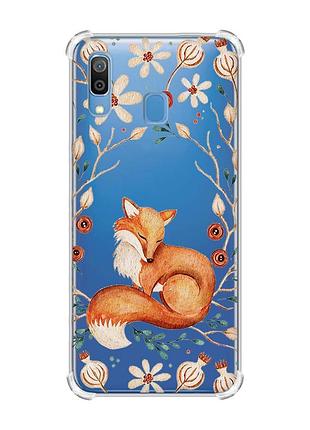 Чехол с утолщёнными углами на samsung galaxy a30 (2019) / a20 (2019) лисичка (принт 420)