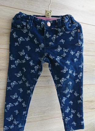Джинсы с рисунком с бабочками denim co 2-3 года