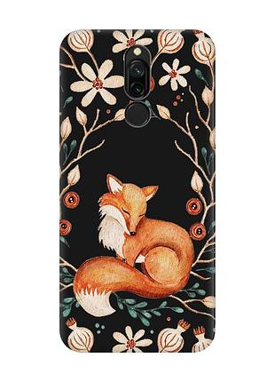 Матовый черный чехол на xiaomi redmi 8 лисичка (принт 420)