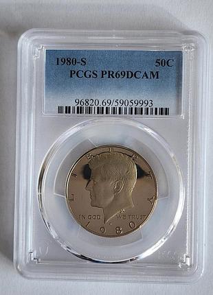 Сувенірна продукція. сплав мідно-нікелевий. кеннеді. 1980р. s. proof. pr69dcam