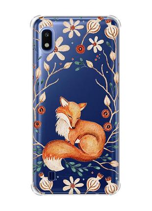Чехол с утолщёнными углами на samsung galaxy a10 (2019)/a105 лисичка (принт 420)