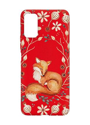 Матовий червоний чохол на xiaomi redmi note 11 4g лисичка (принт 420)