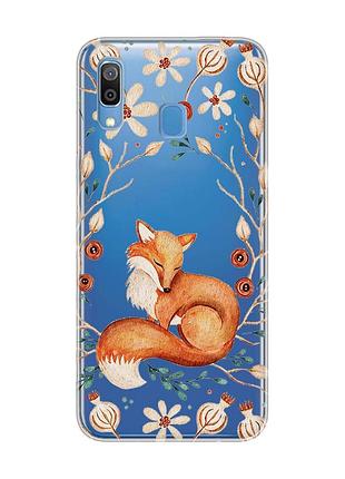 Прозрачный чехол на samsung galaxy a30 (2019)/a20 (2019) лисичка (принт 420)