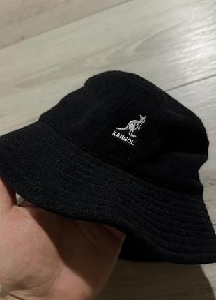 Новая плюшевая черная панама кепка кенгол kangol boucle pieced bucket hat, s/m, оригинал