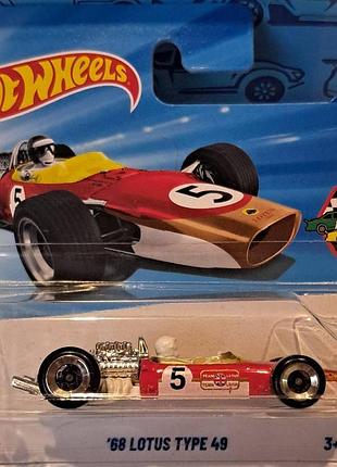 Hot wheels 2025 race day '68 lotus type 49 8/10 193/250 hyx18 лотус машинки базові колекційні хот вілс