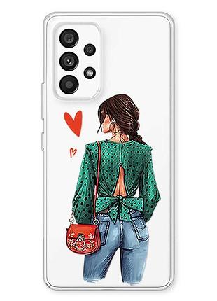 Прозорий чохол на samsung galaxy a23 4g дівчина в зеленому (принт 224)