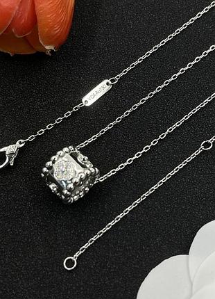 Кольє van cleef & arpels perlée clover silver edition люкс якість