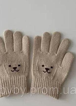 Демисезонные перчатки для детей 2-4 лет 🧤 бежевий