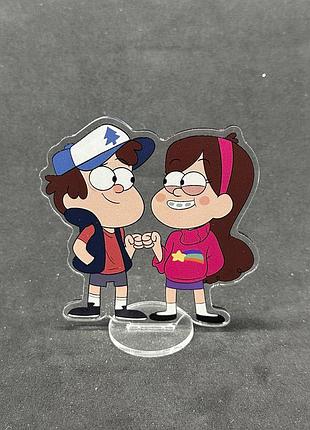 Акриловая коллекционная фигурка chibi гравити фолз диппер и мэйбл 10 cм