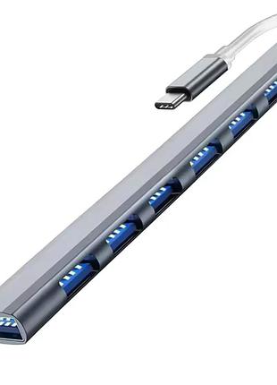 Usb c hub 7 в 1 алюминиевый - usb-адаптер для ноутбука, macbook и пк